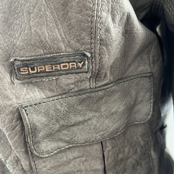 Superdry real leather bomber jacket size small - Picture 4 of 16